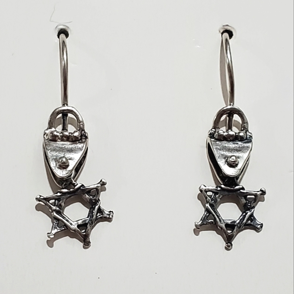 RARE Silpada 925 Sterling Silver Star of David Earrings W1444